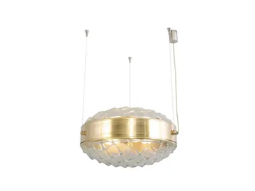 MACARON PENDANT HORIZONTAL 50 - LED brass pendant lamp by Patinas Lighting - view 2